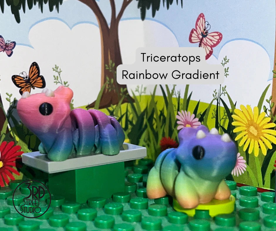 3d Printed Rainbow Triceratops