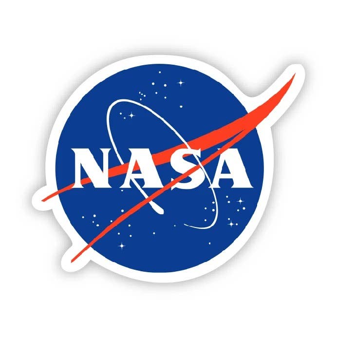 NASA logo sticker on white background
