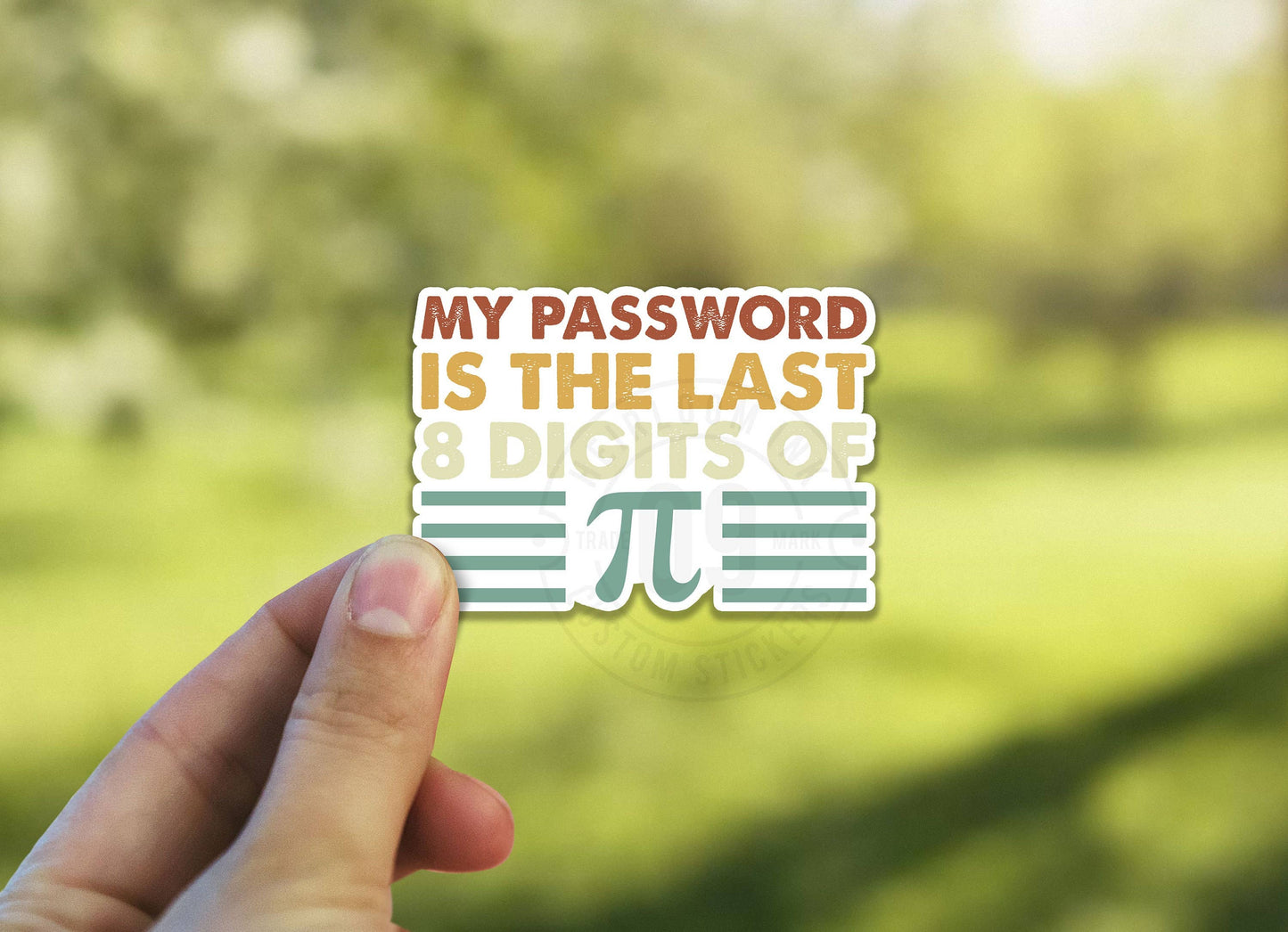 My Password is the Last Eight Digits of Pi Math Sticker