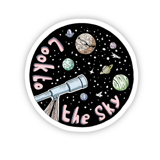 Look to the Sky Galaxy Space Sticker