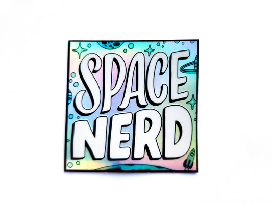 Space Nerd, Astronomy Science Holographic Vinyl Sticker