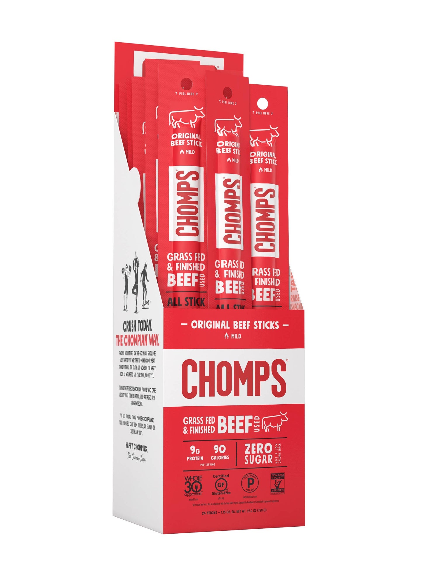 Chomps Grass Fed Original Beef - Pack of 24