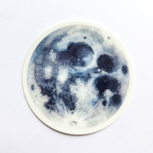 Watercolor Moon Science art Astronomy Vinyl Sticker