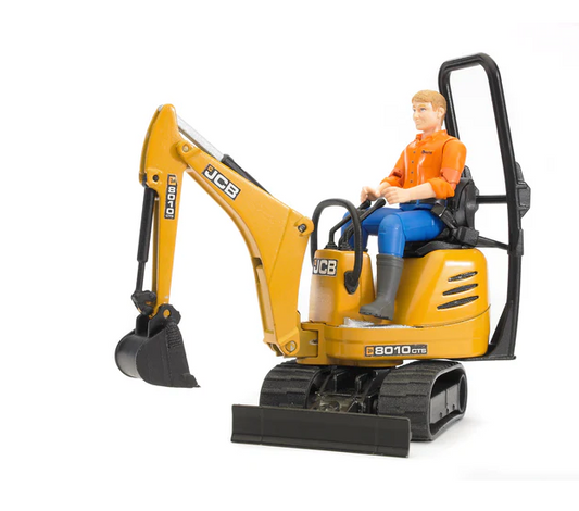 JCB Micro excavator 8010 CTS and Construction Worker