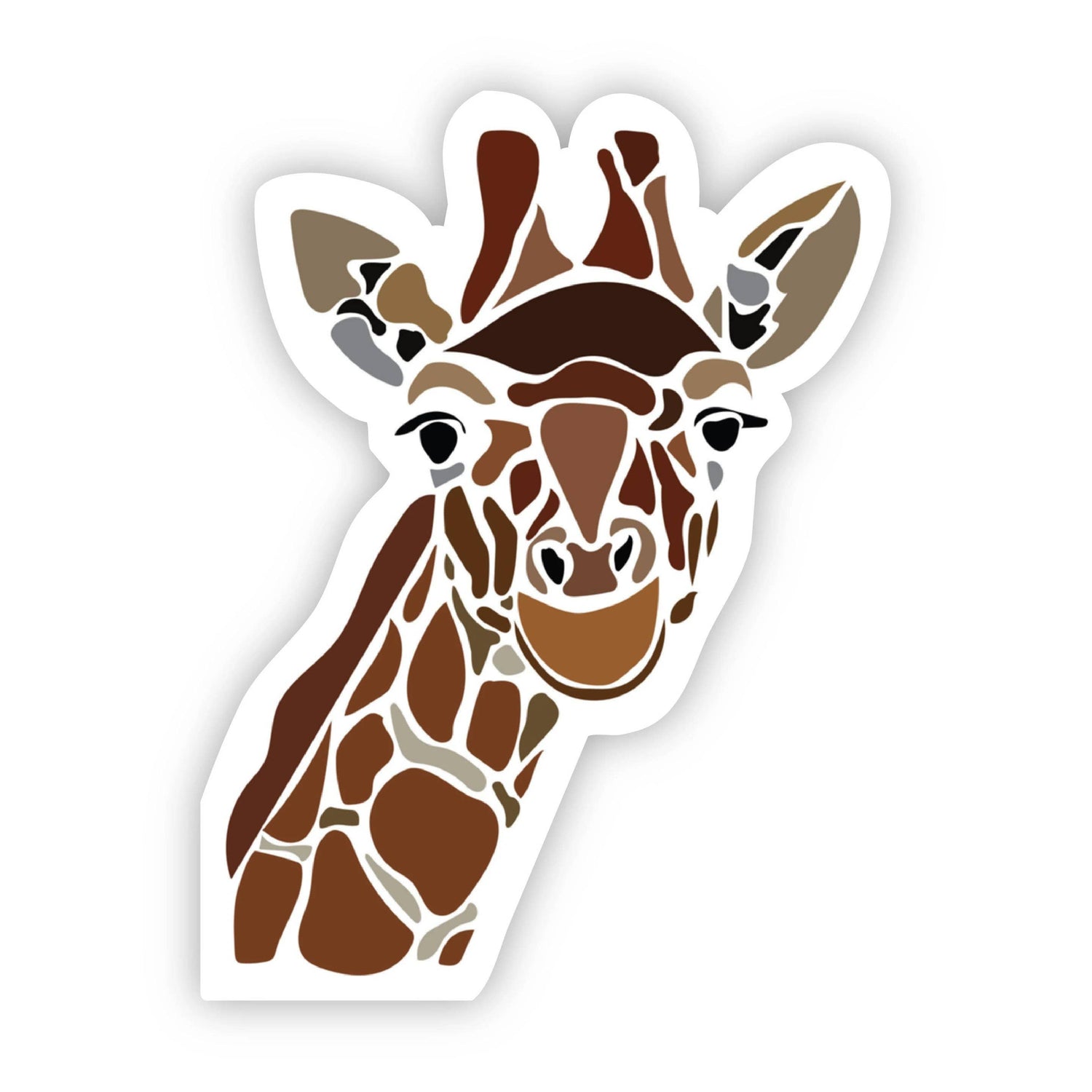 Giraffe head sticker with white background