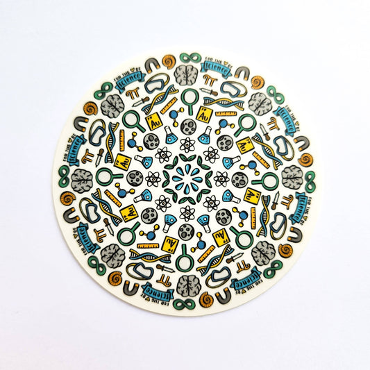 Vinyl Sticker - Science Doodle Mandala