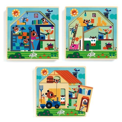 Chez Gaby 3 Layer Wooden Puzzle