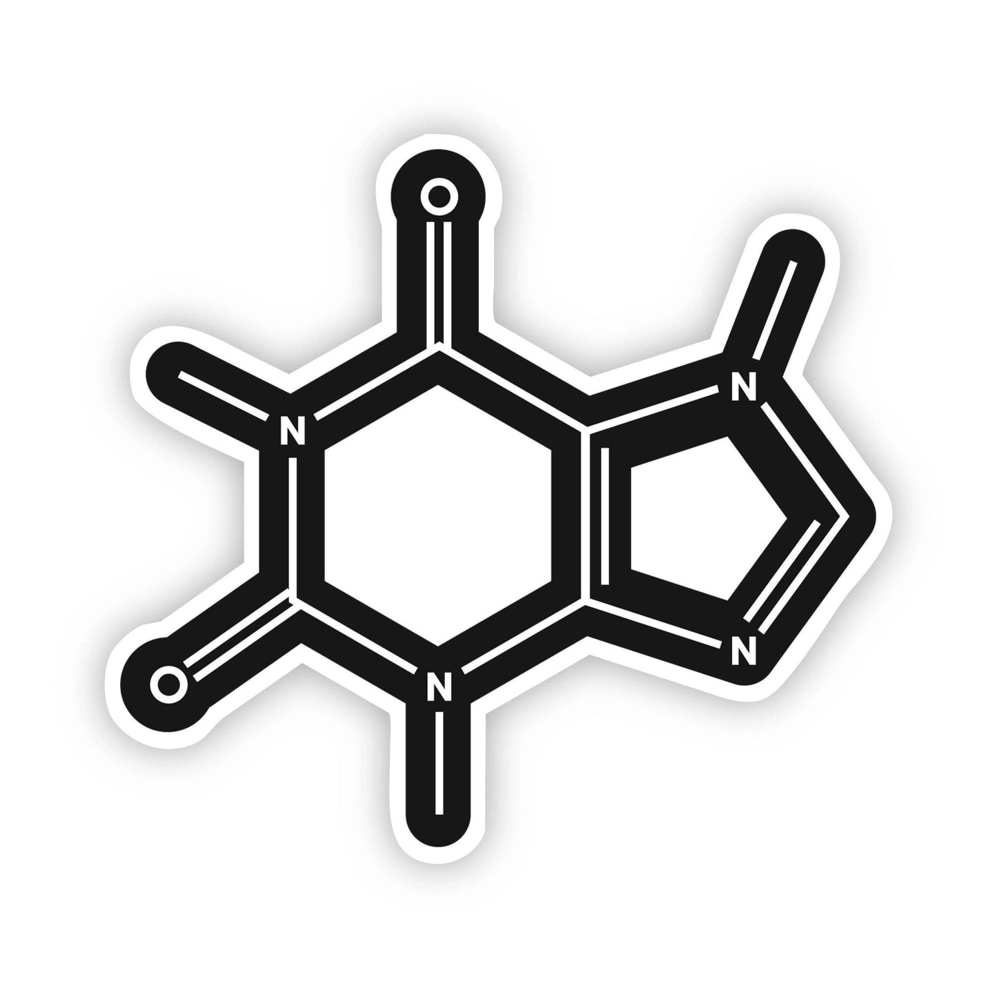 Caffeine Chemistry Black Sticker